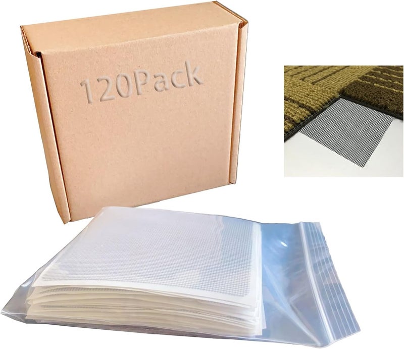 Vakerga 4" x 4"Carpet Tile Adhesive Connectors Carpet Square Adhesives That Creates a Floating Floor 120 tabs per Pack - Image 1